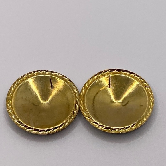 Earrings Artisan Swirl Enamel Gold Tone Statement - Picture 7 of 7